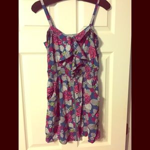 Rose patterned mini dress